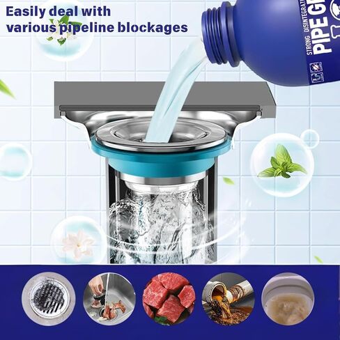 Pipe Gel, Pipe Drain Cleaner 10.6OZ, Professional Drain Opener for Kitchen Sink, Pipe Dredging Cleaner for Kitchen Sinks, Shower Drains, Tubs in Kuwait