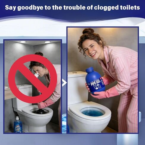 Pipe Gel, Pipe Drain Cleaner 10.6OZ, Professional Drain Opener for Kitchen Sink, Pipe Dredging Cleaner for Kitchen Sinks, Shower Drains, Tubs in Kuwait