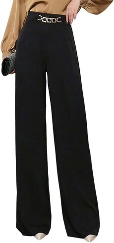 Wide Leg Dress Pants for Women High Waisted Straight Suit Pants Business Casual Slacks Office Work Going Out Trousers in Saudi Arabia