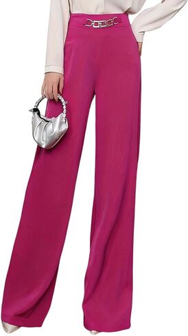 Wide Leg Dress Pants for Women High Waisted Straight Suit Pants Business Casual Slacks Office Work Going Out Trousers in Saudi Arabia