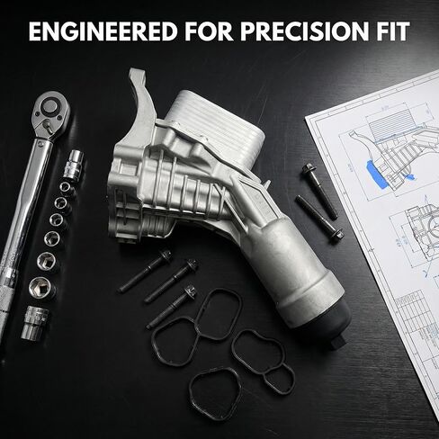 AMCC Engine Oil Cooler Filter Housing Compatible with BMW 330e 330i 430i 530i 630i 730Li X3 X4 X5 X6 Z4 Replaces: 11428651710, 11428580414 in Kuwait