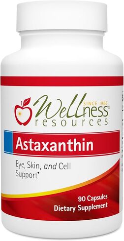 Wellness Resources Astaxanthin 6 mg | Wholefood Microalgae Haematococcus Pluvialis | High Potency Whole Algae Astapure | Astaxanthin Nutritional Supplement | 90 Capsules in Saudi Arabia