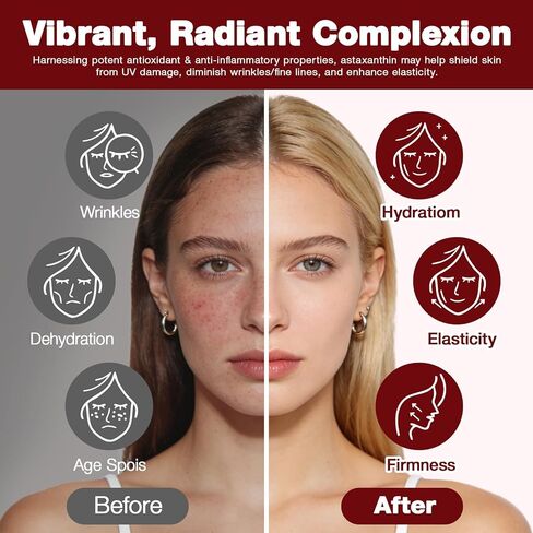 Astaxanthin 12mg, 150 Softgels - 5 Month Supply, Astaxanthin Supplements Sourced from Fresh Microalgae, Non-GMO, Gluten Free, Easy to Swallow in Kuwait