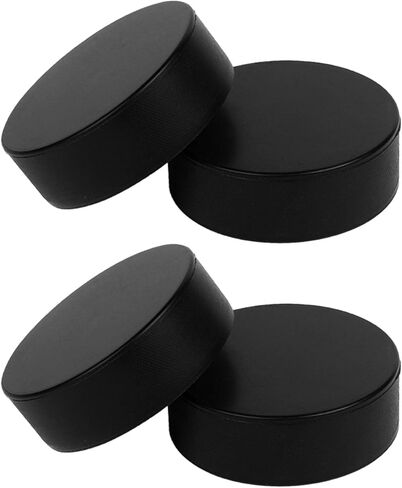 4pcs PVC Training Ice Hockey Pucks Black Practice Hockey Puck Set for Indoor and Outdoor Training Supplies in Kuwait