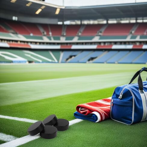 4pcs PVC Training Ice Hockey Pucks Black Practice Hockey Puck Set for Indoor and Outdoor Training Supplies in Kuwait