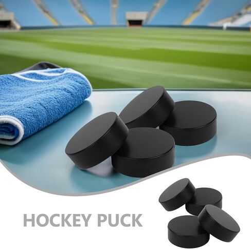 4pcs PVC Training Ice Hockey Pucks Black Practice Hockey Puck Set for Indoor and Outdoor Training Supplies in Kuwait
