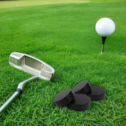 4pcs PVC Training Ice Hockey Pucks Black Practice Hockey Puck Set for Indoor and Outdoor Training Supplies in Kuwait