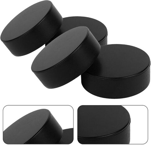4pcs PVC Training Ice Hockey Pucks Black Practice Hockey Puck Set for Indoor and Outdoor Training Supplies in Kuwait