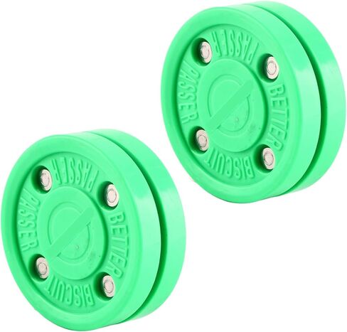 2 Pack Street Roller Hockey Pucks, Green Dryland Outdoor Roller Hockey Pucks for Practice, Off Ice Stickhandling & PassingPuck for Better Stick Handling in Kuwait