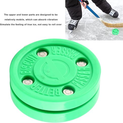 2 Pack Street Roller Hockey Pucks, Green Dryland Outdoor Roller Hockey Pucks for Practice, Off Ice Stickhandling & PassingPuck for Better Stick Handling in Kuwait