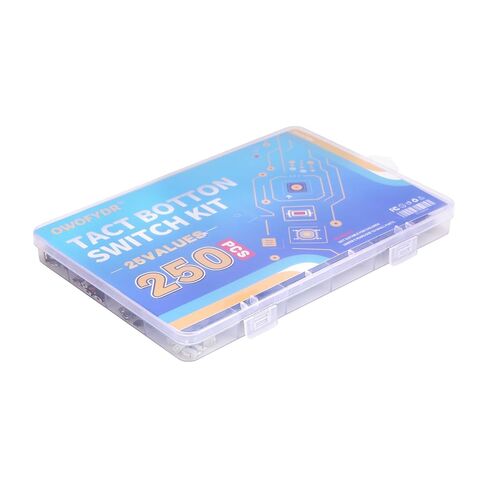 250Pcs Tactile Push Button Switch Kit, 25 Values SMD Micro Momentary Tactile Switch, 12V PCB Tactile Switch for Electronic DIY & Industrial Equipment in Kuwait