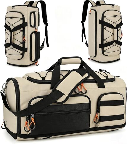 SeaRock Gym Bag For Women & Men, 40L Sports Travel Duffel Bag With Shoe Compartment, 3 In 1 Waterproof Carry On Weekender Bag For Airplane,Workout Overnight Backpack For Travel,Black in Kuwait