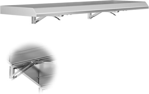 رف قابل للطي من الفولاذ المقاوم للصدأ مقاس 91.44 سم × 30.48 سم لشاحنة الطعام، رف امتياز قابل للطي للتقديم in Kuwait