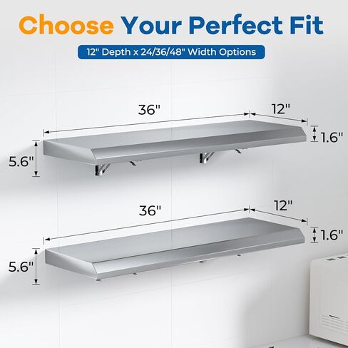 رف قابل للطي من الفولاذ المقاوم للصدأ مقاس 91.44 سم × 30.48 سم لشاحنة الطعام، رف امتياز قابل للطي للتقديم in Kuwait