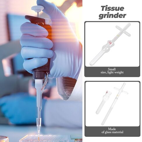 الخالط الأنسجة الزجاجية مع مدقة 0.5 مل مطحنة الخلايا الزجاجية ذات المقبض المتقاطع الأواني الزجاجية المعملية لطحن الأنسجة الخلوية والتجارب المعملية in Saudi Arabia