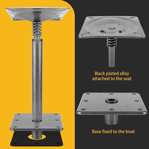 2PCS Boat Seat Pedestal Mount Kit – 3/4" Pin Post & 7x7 Base Plate – Adjustable Height for Pontoon, Fishing, and Bass Boats – Heavy-Duty Marine-Grade Pedestals and Bases in Kuwait