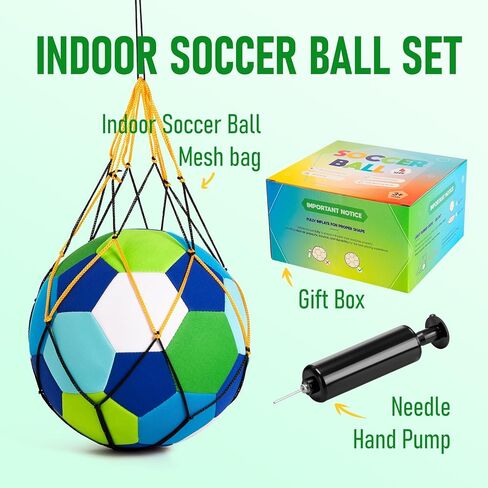 Indoor Soccer Ball Size 4 – Soft, Safe & Silent Sport Toy Ball for Indoor and Yard Play – Colorful Birthday, Soccer Gift & Easter Basket Stuffers for Toddlers, Kids, Boys & Girls Ages 3-5, 5-8, 8-12 in Saudi Arabia
