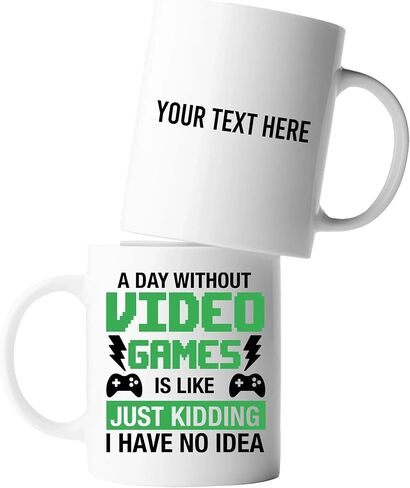 Panvola A Day Without Video Games Is Like Gamer Gifts Coffee Mug Game Lover Player Gamer Boyfriend Dad Husband Brother Sister Girlfriend Ceramic Cup Novelty Drinkware 11 oz White in Kuwait