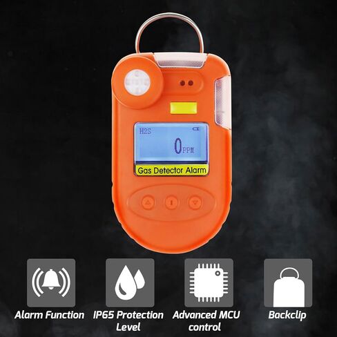 مشبك شاشة H2S على كاشف غاز H2S الرقمي 0 ~ 100 جزء في المليون كاشف كبريتيد الهيدروجين مع الاهتزاز والطنان والإنذار البصري، وعرض الوقت الحقيقي والتاريخ ووظيفة تسجيل بيانات الإنذار in Saudi Arabia