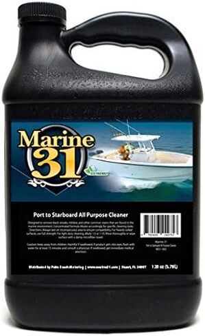 Marine 31 Port to Starboard All Purpose Cleaner | Multi-Surface Cleaner for Boats, Homes & More | Effective on Vinyl, Fabric, Rubber, Carpet & Upholstery | Concentrated Formula | M31-302-NEW | 128 Oz in Kuwait