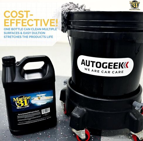 Marine 31 Port to Starboard All Purpose Cleaner | Multi-Surface Cleaner for Boats, Homes & More | Effective on Vinyl, Fabric, Rubber, Carpet & Upholstery | Concentrated Formula | M31-302-NEW | 128 Oz in Kuwait