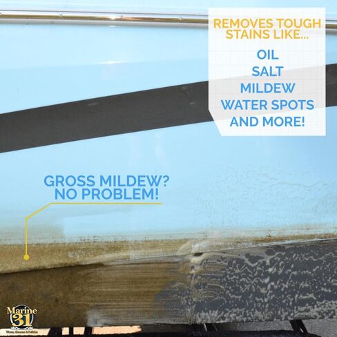Marine 31 Port to Starboard All Purpose Cleaner | Multi-Surface Cleaner for Boats, Homes & More | Effective on Vinyl, Fabric, Rubber, Carpet & Upholstery | Concentrated Formula | M31-302-NEW | 128 Oz in Kuwait
