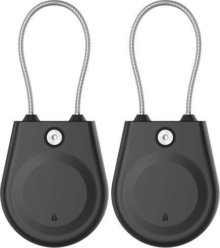 للحصول على حامل Apple Airtag ، علبة قفل Airtag مع كابل سلك ، IPX8 مقاوم للماء ، للأمتعة ، حقيبة الظهر ذات الأمتعة الرئيسية الحلقة （2 Pack-Black in Kuwait