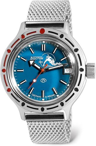 VOSTOK | Amphibia 420059 Scuba Dude Automatic Self-Winding Diver Wrist Watch | Black-Gray Strap in Kuwait