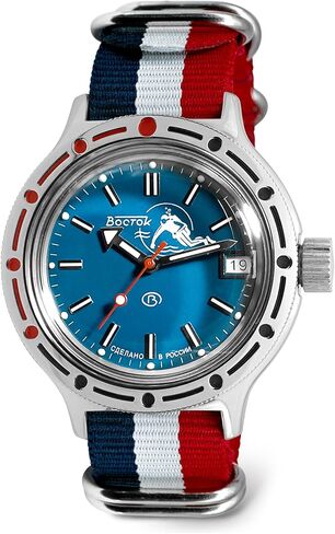 VOSTOK | Amphibia 420059 Scuba Dude Automatic Self-Winding Diver Wrist Watch | Black-Gray Strap in Kuwait