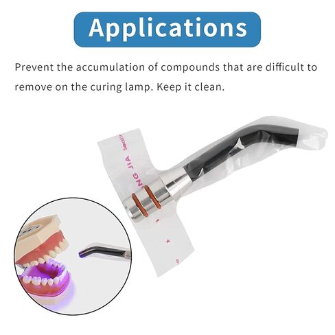 Dental Curing Light Lamp Cover Disposable LED Light Guide Sleeves 200PCS, Implant Protective Cure Covers for Curing Tips - Plastic 7-8mm in Saudi Arabia
