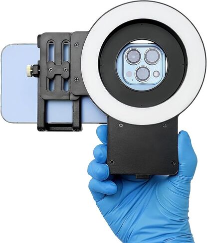 Dentistry LED Oral Filling Light, Oral Cell Phone Camera Fill Light with 49mm Filter and 100mm Macro Lens, 3-Color Lighting & Color Temperature 2500K- 6000K, Dental Photography Aid for Home Salon in Kuwait