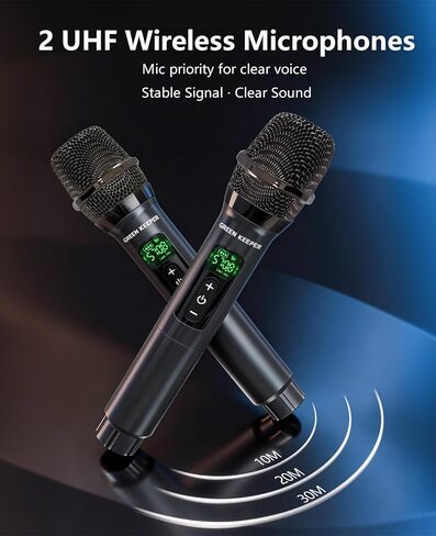 آلة كاريوكي GKD61 للبالغين مع 2 ميكروفونات UHF لاسلكية، نظام كاريوكي بقدرة 400 وات مع مكبرات صوت مزدوجة 6.5 بوصة، مكبر صوت بلوتوث محمول للحفلات مع التحكم عن بعد، صوت جهوري وتحكم ثلاثي في ​​الهواء الطلق in Kuwait