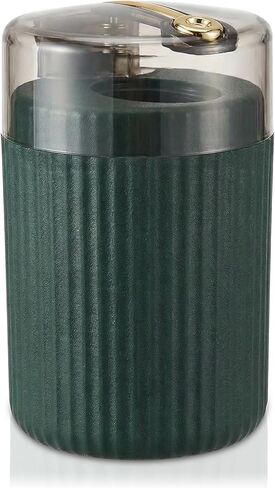 موزع أعواد الأسنان الأوتوماتيكي المنبثق - حامل أعواد أسنان محمول فاخر بضغطة زر، وعاء أعواد أسنان منبثق للاستخدام المنزلي والخارجي، موزع مدمج على الطاولة (أخضر داكن) in Kuwait