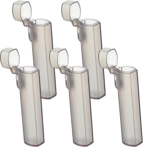 5Pcs Pocket Toothpick Holder, Toothpick Holder for Purse with Spring-Open Lid Design, Travel Toothpicks Holders Translucent Gray Case for Dental Floss Sticks and Small Essentials Storage in Saudi Arabia