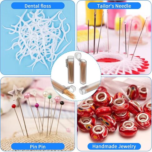 5Pcs Pocket Toothpick Holder, Toothpick Holder for Purse with Spring-Open Lid Design, Travel Toothpicks Holders Translucent Gray Case for Dental Floss Sticks and Small Essentials Storage in Saudi Arabia