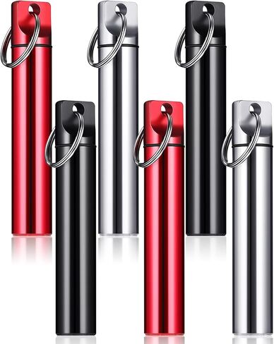 Pelopy 6 Pcs Metal Portable Toothpick Holder Dispenser Aluminum Alloy Pocket Toothpick Holder Box Small Toothpick Case Toothpicks Container with Keychain for Camping Travel Picnic Purse, 3 Colors in Saudi Arabia