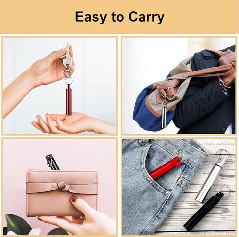 Pelopy 6 Pcs Metal Portable Toothpick Holder Dispenser Aluminum Alloy Pocket Toothpick Holder Box Small Toothpick Case Toothpicks Container with Keychain for Camping Travel Picnic Purse, 3 Colors in Saudi Arabia