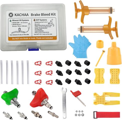 طقم تنزف فرامل الدراجة لـ SRAM Maven/DB8 الزيوت المعدنية وSRAM/Avid DOT 4/5.1 فرامل قرصية هيدروليكية، مجموعة أدوات نزيف النظام المزدوج، لا يتضمن سائل الفرامل in Kuwait