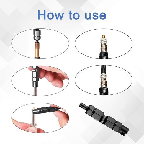 12 PCS Presta Valve Core Presta Valve Adaptor with 1Pcs Valves Removal Tool Prestas Valves Core Removal Tool Tubeless Tire Repair Kit for Tubeless Road MTB Bike Black in Saudi Arabia
