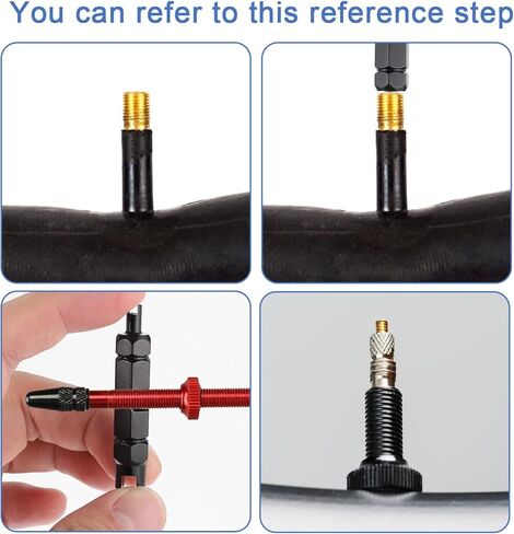 12 PCS Presta Valve Core Presta Valve Adaptor with 1Pcs Valves Removal Tool Prestas Valves Core Removal Tool Tubeless Tire Repair Kit for Tubeless Road MTB Bike Black in Saudi Arabia