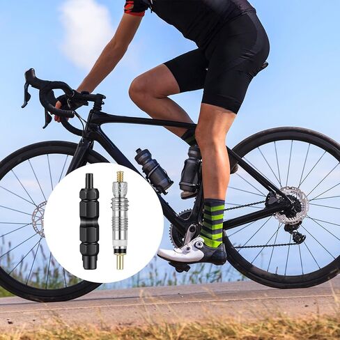12 PCS Presta Valve Core Presta Valve Adaptor with 1Pcs Valves Removal Tool Prestas Valves Core Removal Tool Tubeless Tire Repair Kit for Tubeless Road MTB Bike Black in Saudi Arabia