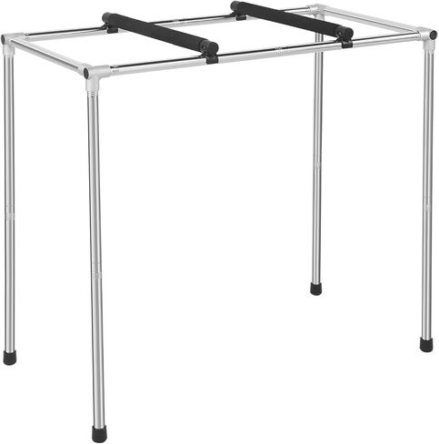 حامل لوحة مفاتيح البيانو بطول قابل للتعديل - إطار من الفولاذ المقاوم للصدأ، تصميم متحرك للوحات المفاتيح الإلكترونية والبيانو | صغير الحجم موفر للمساحة، وثابت للسجاد، ومساحة إضافية للأرجل | مثالية للأطفال والكبار in Kuwait