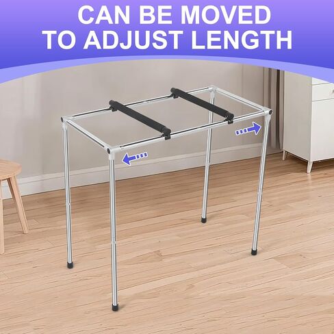 حامل لوحة مفاتيح البيانو بطول قابل للتعديل - إطار من الفولاذ المقاوم للصدأ، تصميم متحرك للوحات المفاتيح الإلكترونية والبيانو | صغير الحجم موفر للمساحة، وثابت للسجاد، ومساحة إضافية للأرجل | مثالية للأطفال والكبار in Kuwait