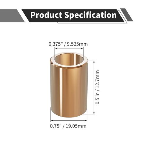 Sleeve Bearings 3/8" Bore x 3/4" OD x 1/2" Length Cast Brass Wrapped Oilless Bushing for Industrial Equipment in Kuwait