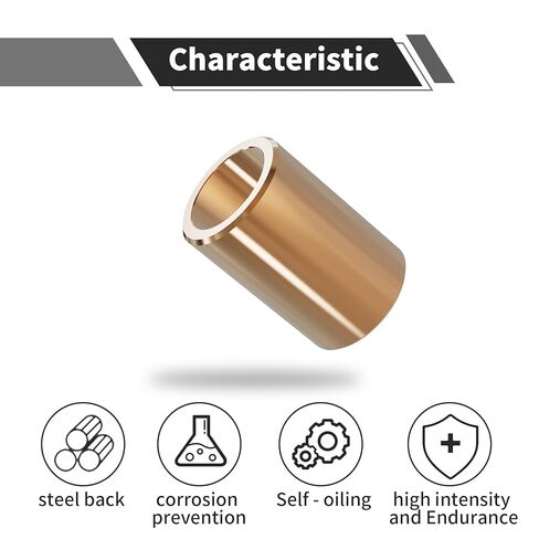 Sleeve Bearings 3/8" Bore x 3/4" OD x 1/2" Length Cast Brass Wrapped Oilless Bushing for Industrial Equipment in Kuwait