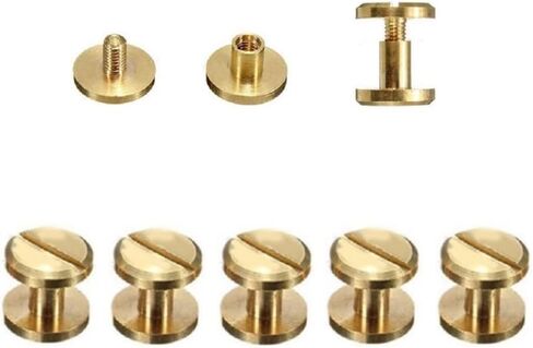 5PCS DIY Flat Belt Screw Leather Craft Chicago Nail Brass Solid Rivets Stud Head Height 8MM US in Saudi Arabia