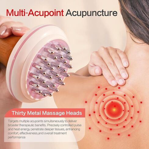 Electric Acupuncture Pen Multipoint Electronic Acupuncture Healing Massager Rechargeable, Heated Acupressure Meridian Energy Stimulator, Meridian Massage Brush for Pain Relief Muscles Sciatica Therapy in Saudi Arabia