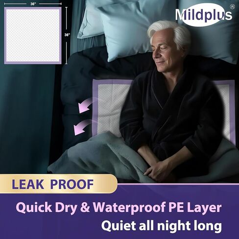 وسادات سرير شديدة التحمل 110 جرامًا مقاس 76.2 سم × 91.44 سم، 50 قطعة من وسادات ميلدبلوس الأرجوانية للاستعمال مرة واحدة مع طبقة مضادة للانزلاق، وسادات ظرف كبيرة جدًا، وسادات سلس البول أكثر سمكًا 3 مرات للبالغين والأطفال أو الحيوانات الأليفة in Kuwait