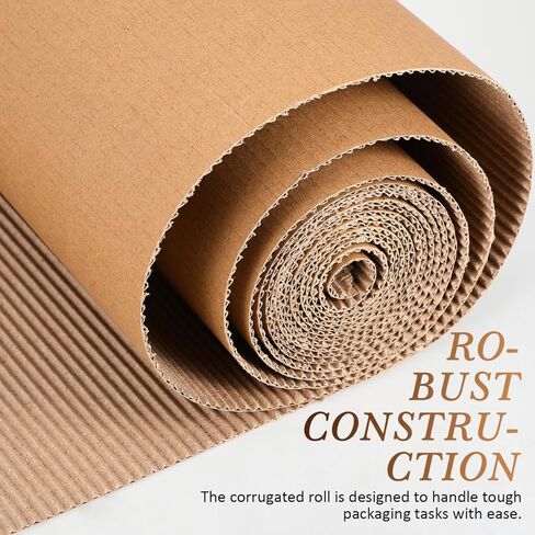 DOITOOL Corrugated Cardboard Roll 12 X 197 Inches Single Face Craft Paper for Packing Shipping Storage and Diy Projects Easy to Cut Versatile Protective Wrap in Saudi Arabia