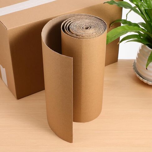 DOITOOL Corrugated Cardboard Roll 12 X 197 Inches Single Face Craft Paper for Packing Shipping Storage and Diy Projects Easy to Cut Versatile Protective Wrap in Saudi Arabia